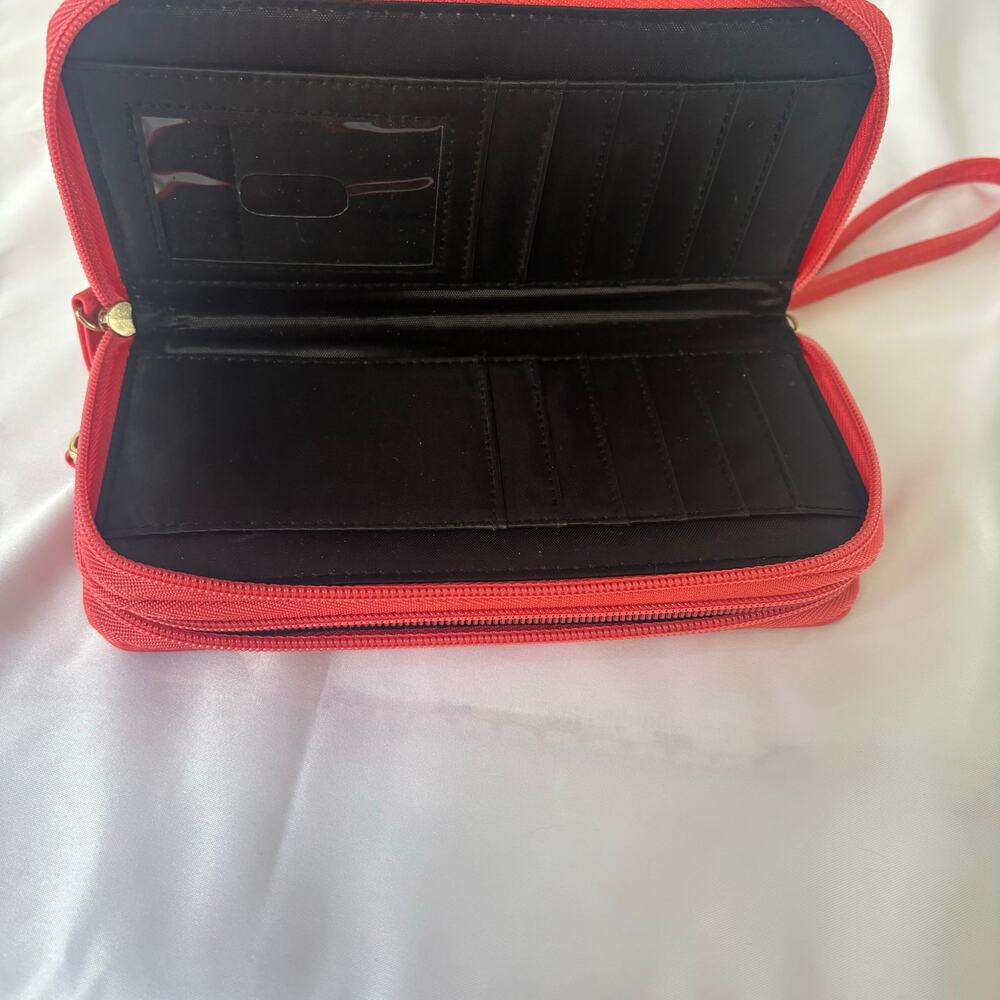 Nicole Miller Poppy Red Wristlet Zip Wallet Clutch NWT NY8605 - Picture 9 of 11